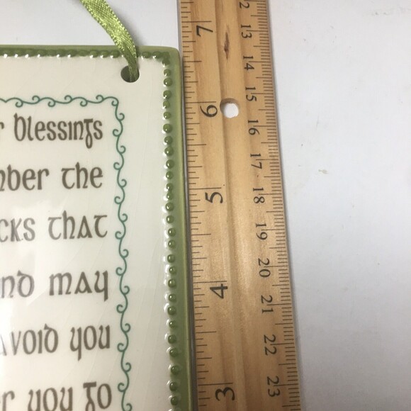 Irish Blessing Ceramic Wall Plaque Home Door Decor 4.5x6.5" Shamrock St Patrick - Picture 3 of 4